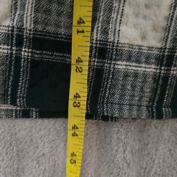 Knox Rose Plaid Long Sleeve Midi Shirt Dress Size XS Pockets Drawstring - Picture 4 of 8